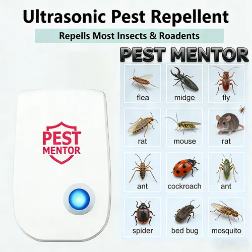Miniatura 2 de Repelente ultrasónico de control de plagas, paquete de 10 unidades, repelente de ratones para interiores para arañas, insectos, cucarachas