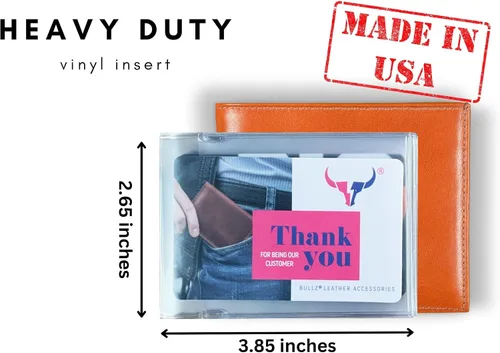Miniatura 6 de Juego de 2 portatarjetas de tarjetas de crédito de vinilo resistente para tarjetas de crédito, insertos fabricados en Estados Unidos, Gris