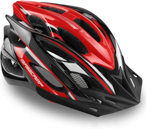 Miniatura 17 de Basecamp Casco de bicicleta para mujeres y hombres con luz LED de seguridad extraíble, visera solar, casco de bicicleta ligero, ajustable, Negro