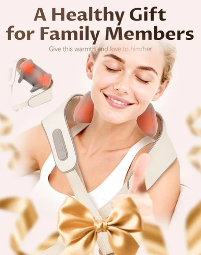 Miniatura 6 de Therapexa Masajeador de cuello y hombros con calor, masajeador de espalda Shiatsu 6D para aliviar el dolor de tejido profundo, masajeador para Caqui