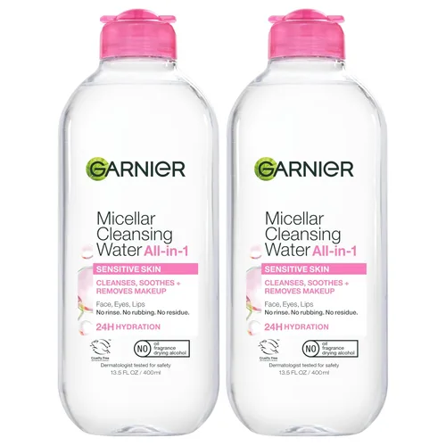 Miniatura 12 de Agua micelar limpiadora Garnier, desmaquillante todo en uno y limpiador facial, para todo tipo de piel, 3.4 onzas líquidas (100mL), 1 unidad