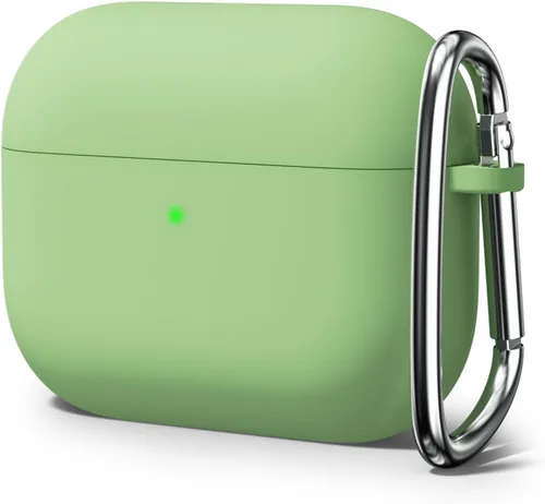 Miniatura 27 de Oakxco Funda de silicona para Airpods 3, bonita funda rígida femenina para Airpods de 3ª generación con llavero, gel de goma colorido suave de TPU