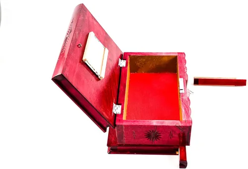 Miniatura 9 de Caja de rompecabezas de madera hecha a mano (grande) clave oculta secreta y compartimento de almacenamiento para anillos, collares, pendientes