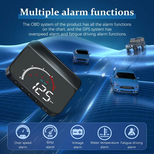 Miniatura 4 de Liiiyuan M13PLUS Pantalla Head-Up para Automóviles, Pantalla de Velocímetro GPS para Automóvil OBD2+GPS Velocidad, Tiempo, Kilometraje, Viaje