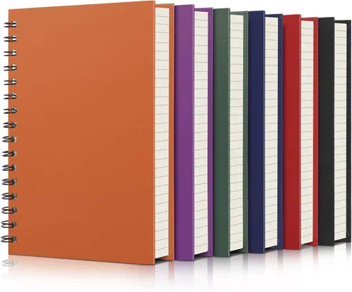 Miniatura 10 de EUSOAR - Cuaderno de espiral rayado universitario, paquete de 3 en negro A5 de 5.5" x 8.3", papel desprendible, tapa dura gruesa, 160 páginas / 80