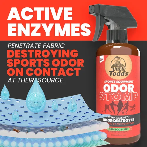 Miniatura 6 de Uncle Todd's Odor Stomp - Spray eliminador de olores para equipo deportivo, desodorante enzimático extra fuerte para fútbol, hockey, bolsas