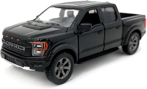 Miniatura 3 de KiNSMART SetOf4 2022 Ford F-150 Raptor - Camión de juguete a escala 1:46 de 5 pulgadas, modelo fundido a presión, negro, blanco, rojo, azul