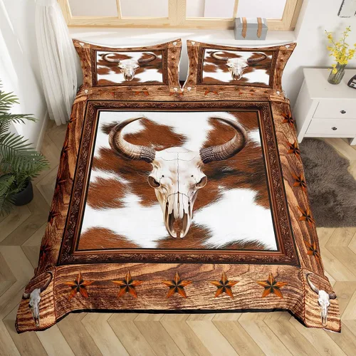 Miniatura 8 de Manfei Juego de funda de edredón de piel de vaca, tamaño individual, juego de ropa de cama de flores de rosa roja, 2 piezas para niños y niñas