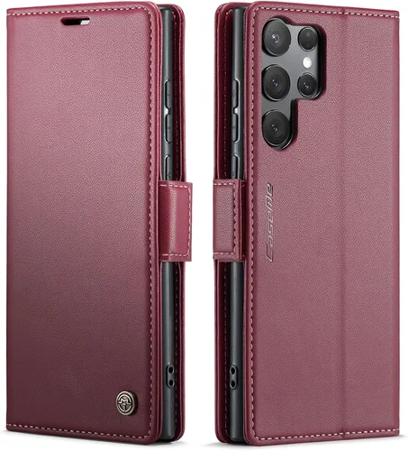 Miniatura 57 de QLTYPRI Funda tipo cartera para Samsung Galaxy S22 Ultra, funda magnética de piel sintética de alta calidad con bloqueo RFID, ranuras para tarjetas