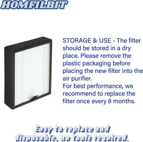 Miniatura 4 de Paquete de 6 filtros de repuesto PM1220 compatibles con purificador de aire MO-OKA y KOIOS PM1220, 3 en 1, H13 True HEPA con filtro de carbón