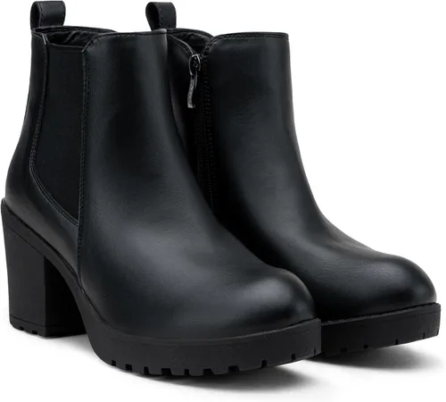 Miniatura 7 de Vepose Botines de moda para mujer, tacón bajo grueso, plataforma Chelsea para mujer