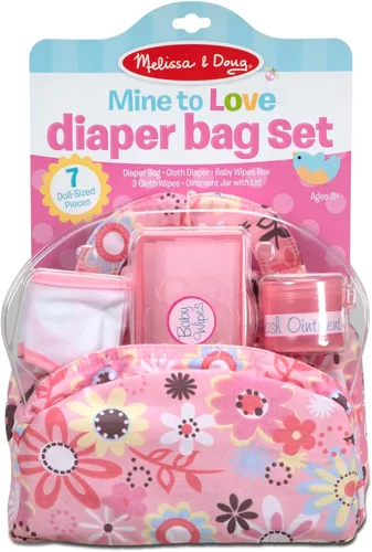 Miniatura 6 de melissa & doug Mine to love set cambiador de pañales con bolsa, toallitas, accesorios., Versión estándar, 1, Multicolor
