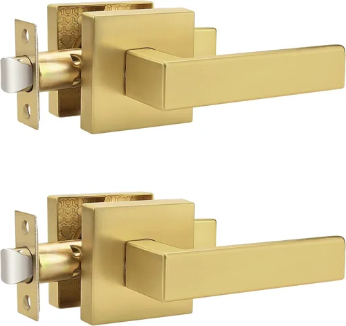 Miniatura 52 de Probrico Paquete de 4 manijas de puerta simuladas en negro mate, manijas interiores que no giran, manijas reversibles resistentes para interiores