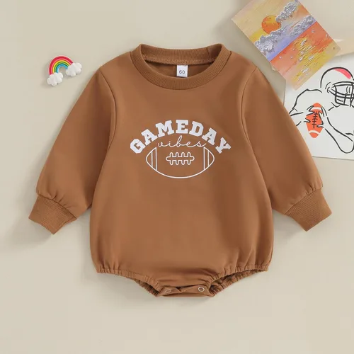 Miniatura 3 de MERSARIPHY Sudadera de fútbol para bebé, traje de manga larga con letras divertidas, ropa de otoño e invierno