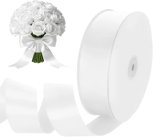 Miniatura 8 de Cinta de tela de satén de 1-1/2 pulgadas de ancho x 50 yardas, cinta negra perfecta para lazos de bricolaje, guirnaldas, envoltura de regalos
