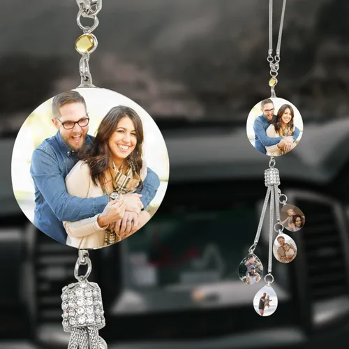 Miniatura 13 de AIFLM Adornos Personalizados de Foto de Cristal para Colgar en Coche Adornos Personalizados Estéticos para Espejo Adornos Personalizados