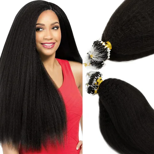 Miniatura 40 de Anrosa Extensiones de cabello humano real de 20 pulgadas, extensiones de cabello humano lacio de doble cara, color negro azabache, 1.76 oz, 20