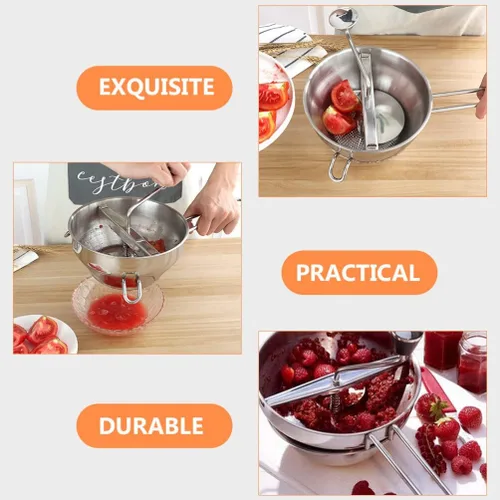 Miniatura 4 de UPKOCH Mezclador manual de papas y triturador de alimentos de acero inoxidable para puré de papas, batatas, verduras, herramienta de cocina, 12.99 x