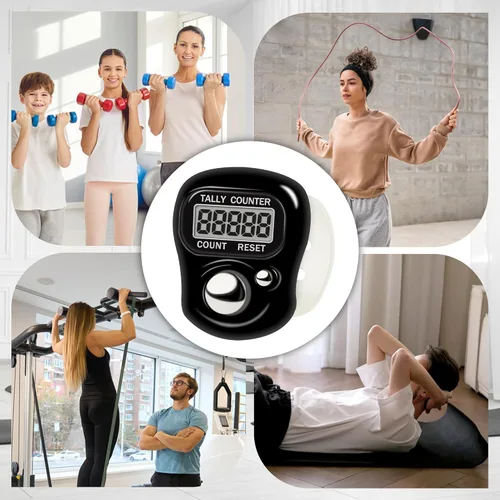 Miniatura 6 de Contador electrónico de dedo con pantalla LCD de 5 dígitos para hacer punto, regazo, contador de mercancías, golf