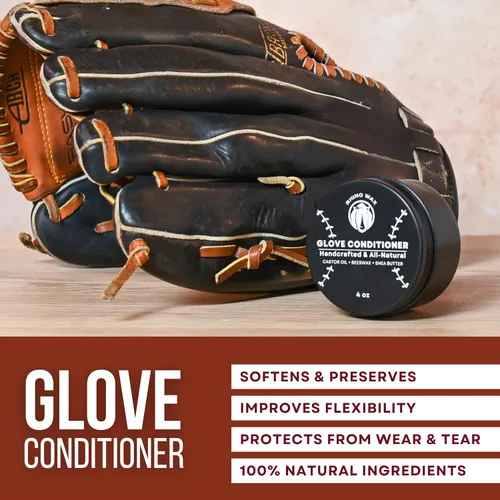 Miniatura 2 de Rhino Wax - Baseball Glove Conditioner - Condition Ball Mitts or Softball Gloves with Premium Leather Mitt Balm - Deeply Moisturizes, Speeds up