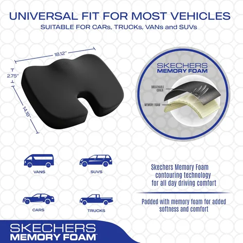 Miniatura 5 de Skechers Cojín de Espuma Viscoelástica para Asiento, Cojín para Silla de Oficina para Alivio del Dolor de Coxis, Almohada para Glúteos para Silla