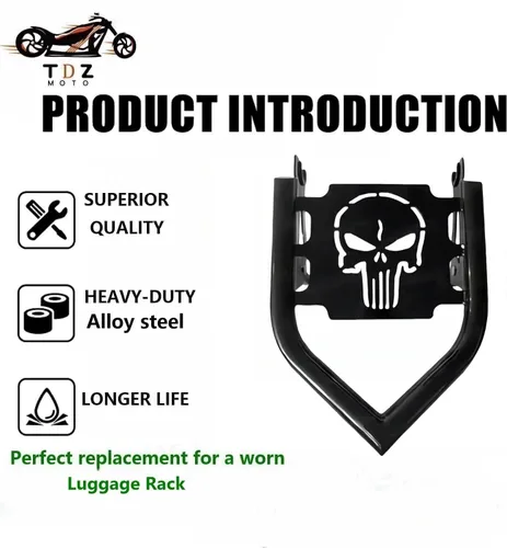 Miniatura 6 de TDZ Soporte para portabultos desmontable negro para Harley Touring Street Glide Road King Road Glide Electra Glide 2009-2024