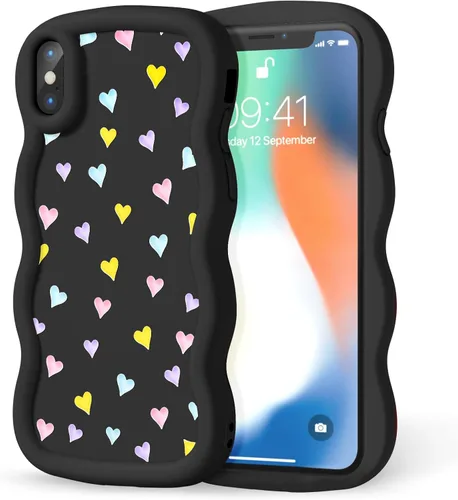 Miniatura 292 de Compatible con iPhone SE/8/7 Funda para Mujeres y Niñas, Marco Ondulado Rizado con Patrón Lindo, Estética Delgada Suave Silicona TPU Parachoques