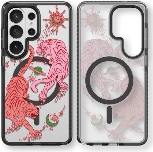 Miniatura 142 de Rosarnnah Funda compatible con Samsung Galaxy S24 Ultra, bonita estética, a la moda, divertida funda con estampado de gatito y gato, duradera a
