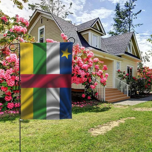 Miniatura 5 de Silk Style Flag Of The Central African Republic Garden Flag 12.5"x18" Inch Double Sided Garden Flags Home Lawn Outdoor Decor Flags Party Banner