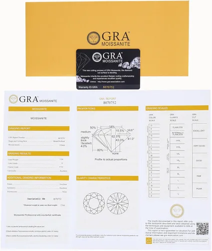 Miniatura 3 de Pendientes de moissanita - Corte redondo - Certificado GRA - Diamante de laboratorio