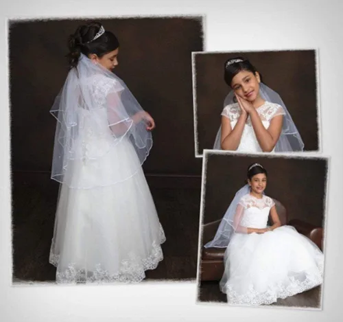 Miniatura 5 de Magicdress - Vestidos blancos de bautismo de primera comunión para niñas 7-16, vestido de princesa de encaje para niñas 10