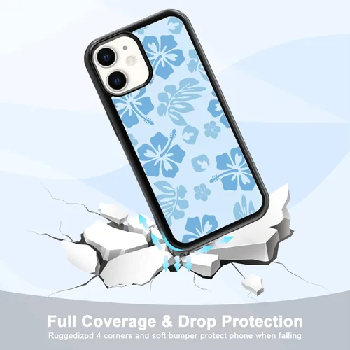 Miniatura 3 de FANXI Funda de teléfono de hibisco azul compatible con iPhone 11 de 6.1 pulgadas, funda protectora a prueba de golpes de TPU con bonita flor azul