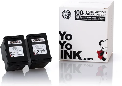 Cartucho de tinta negro remanufacturado HP 63XL para HP 63 Cartucho de tinta negro, paquete de 2 – Uso con impresoras HP Officejet 3830 4650 Envy