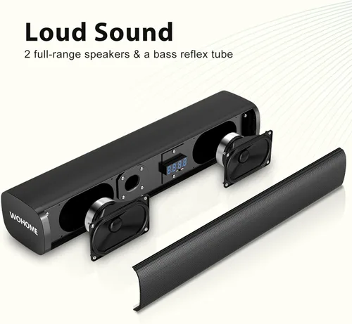 Miniatura 3 de Barra de sonido para Smart TV con subwoofers con cable, altavoces de barra de sonido de TV pequeños de 2.1 canales, sistema de sonido envolvente