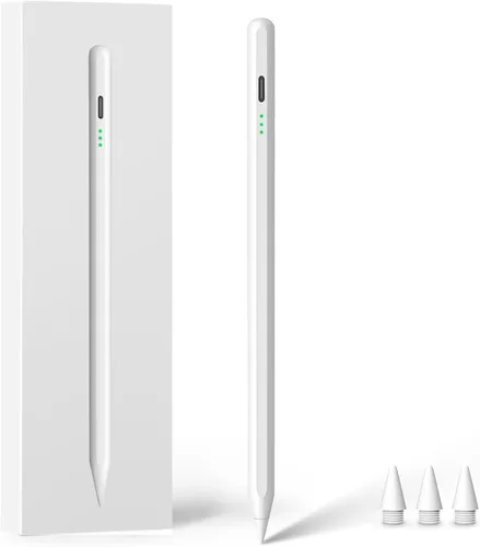 Lápiz óptico para iPad 2018-2024, 15 minutos de carga rápida Apple Pen iPad lápiz con rechazo de palma y sensibilidad de inclinación, compatible con