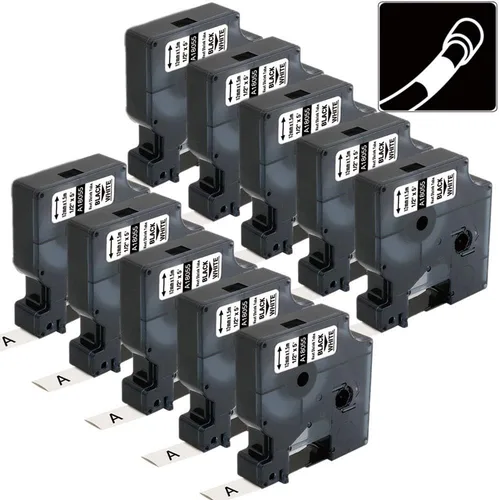 Etiquetas termocontraíbles industriales compatibles de repuesto para DYMO 18055 Tubo de 1/2 pulgada para DYMO Rhino 5200 4200 5000 6000