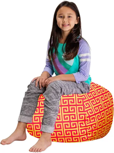 Miniatura 84 de Posh Stuffable - Sillón puff con almacenamiento para niños, contenedor de animales de peluche, organizador de juguetes de niños Lona rayas verde