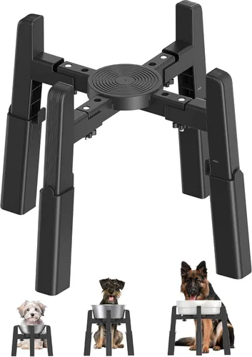 Miniatura 17 de CZPET Soporte dispensador de agua para perros, soporte para comederos automáticos de mascotas, soporte elevado ajustable de ancho y altura