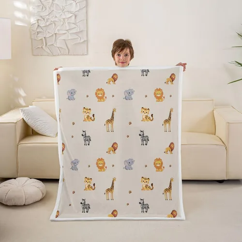 Miniatura 26 de Erosebridal - Mantas de bebé unisex para niños y niñas, mantas de guardería de animales de granja de minky 40x50, manta sherpa con diseño de tractor