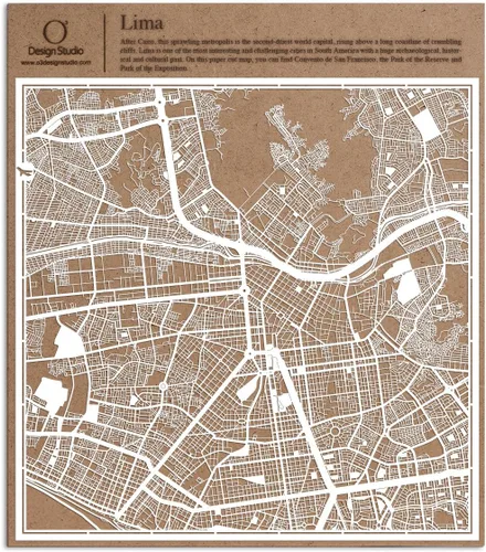 Miniatura 151 de O3 Design Studio Aberdeen - Mapa de papel cortado en papel blanco de 12 x 12 pulgadas