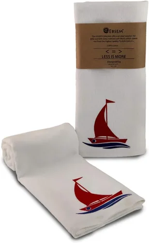 Miniatura 11 de Juego de toallas de mano estilo marino de alta calidad, súper suaves, afelpadas y altamente absorbentes, para spa, hammam, yoga, gimnasio, yate