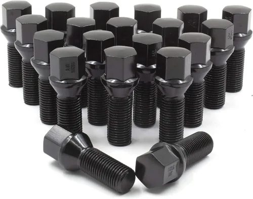 Miniatura 10 de Wheel Accessories Parts 20 pernos de bola de rosca M15x1.25 15x1.25 para asiento de bola con acabado negro, longitud del vástago de 1.57 pulgadas