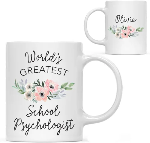 Miniatura 20 de Andaz Press Taza de café personalizada de 11 onzas, taza ejecutiva de relaciones públicas más grande del mundo, flor de anémona rosa, 1 paquete