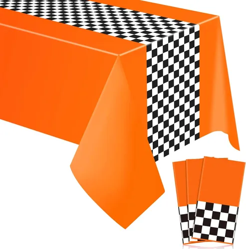 Miniatura 16 de Irenare 3 manteles para fiesta de cumpleaños de coche, decoraciones para fiesta de carreras, mantel de carretera, cubierta de mesa para pista