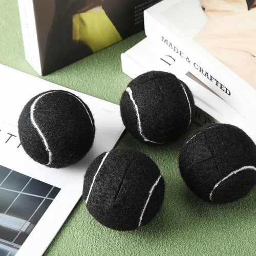 Miniatura 3 de Macarrie 100 pelotas de tenis precortadas a granel para patas de muebles, pelotas de tenis, sillas de pelotas de tenis, fundas para pies para Negro