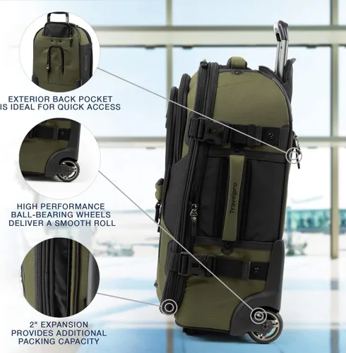 Miniatura 4 de Travelpro Equipaje vertical expandible unisex para adultos, Oliva negro, Bold Softside - Maleta vertical extensible Rollaboard
