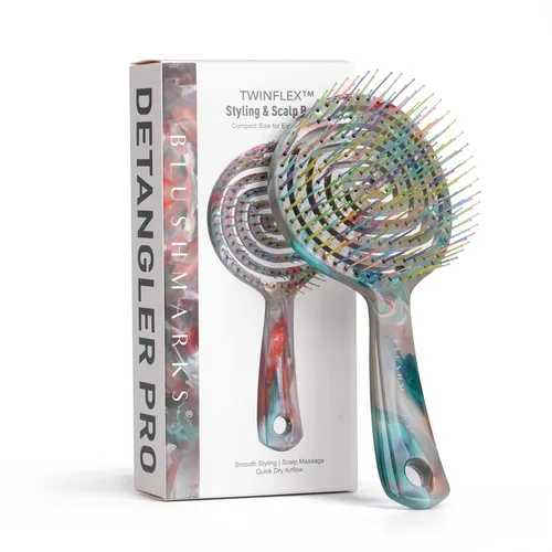 Detangling Wet Hair Brush for Thin or Straight Hair, Vented Detangler Hairbrush with Double-Layered Ultra and Soft-Nylon Bristles for Wet or Dry