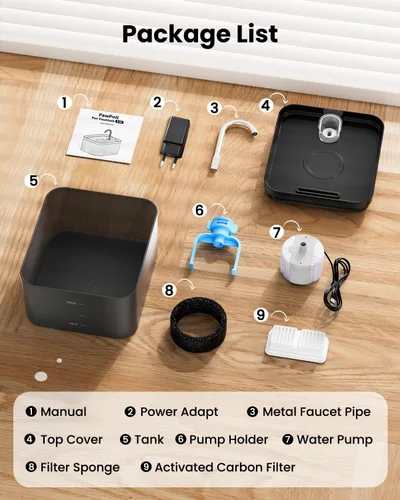 Miniatura 9 de PawPoll Fuente de agua para gatos - Fuente de agua para gatos de 2.2 L para beber