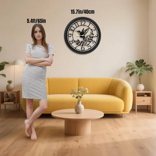 Miniatura 6 de Reloj de pared grande – Reloj de pared para decoración de sala de estar, silencioso y sin tictac, adecuado para decoración de pared, decoración