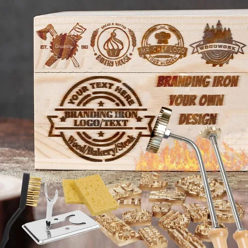 Hierro de marca para madera, sello de hierro de marca de madera personalizado con logotipo, hierro de marca personalizado para carne, madera,